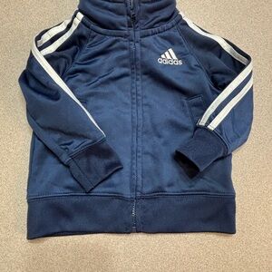 Adidas Kids Dark Blue Hoodie with White Stripes